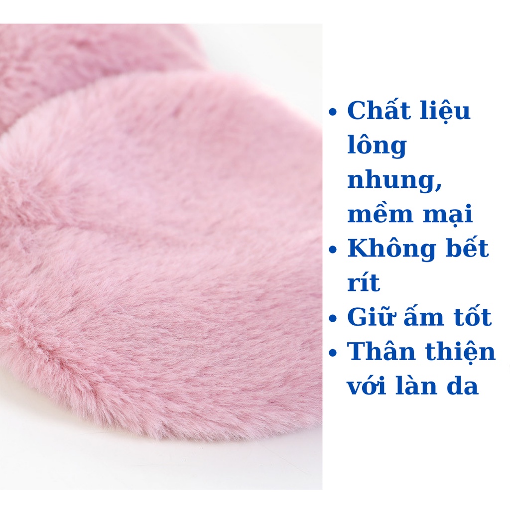 Bịt tai giữ ấm unisex kiêm khẩu trang chất liệu lông nhung mềm mại, hình thù dễ thương, nhiều màu sắc