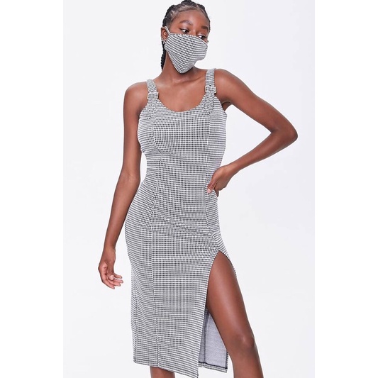 Đầm midi caro nhuyễn