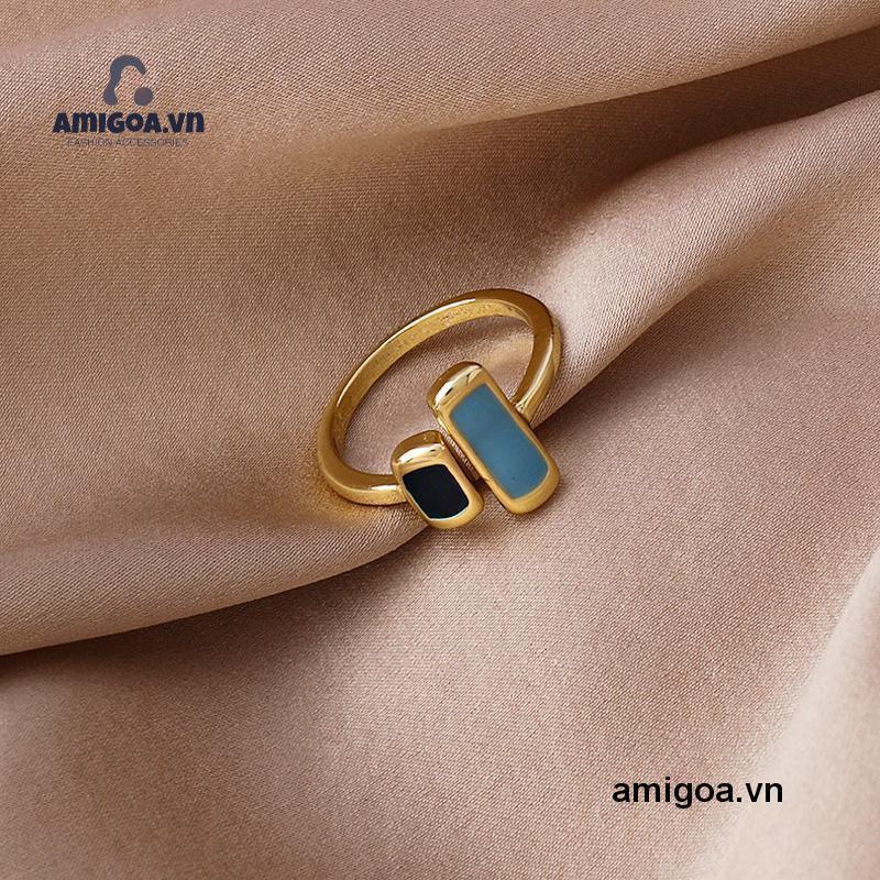 ✨✨Nhẫn Hở Họa Tiết Hình Học Đơn Giản Phong Cách Cổ Điển Thời Trang Cho Nữ