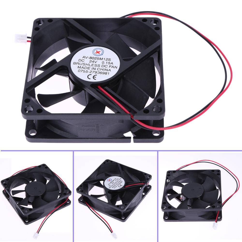 Deceble 8025S 24V Brushless DC 7 Blade 2 Wires Cooling Fan 80x80x25mm