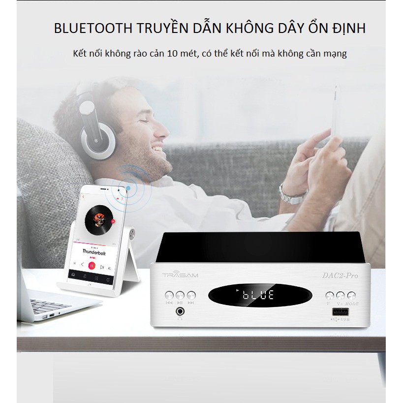 Bộ DAC Giải Mã Âm Thanh Bluetooth 32BIT/192KHZ TRASAM DAC2 PRO