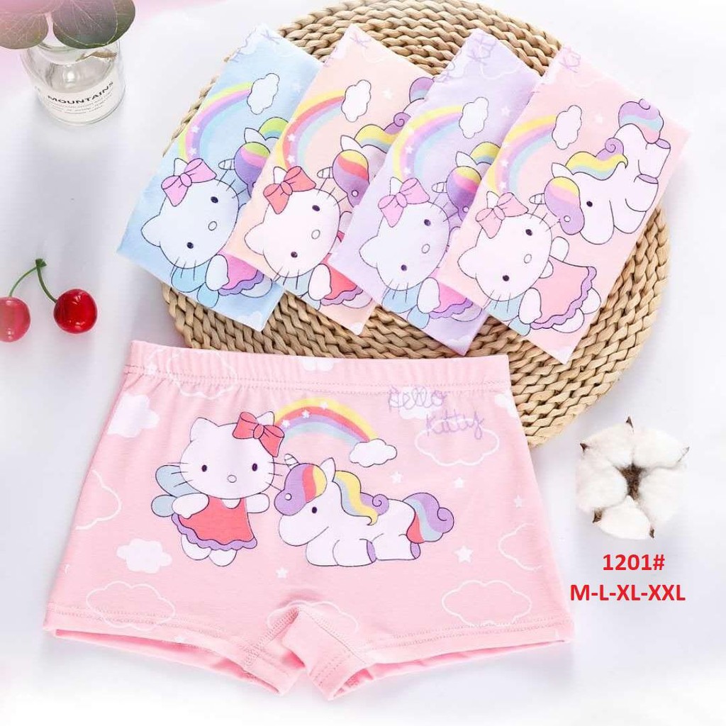 SET 5 Quần chip bé gái, Quần chip đùi cotton cao cấp cho bé 2-12 tuổi hình hươu cao cổ đủ màu sắc tươi vui LOTBE02