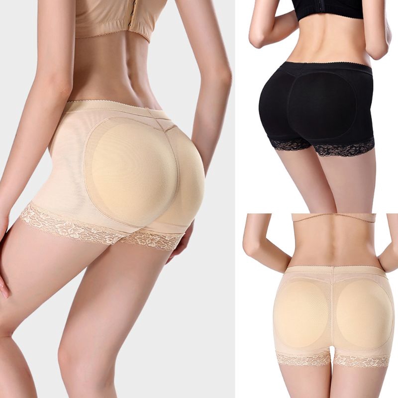 HAN❀ 1pc Womens Breathable Mesh Mid Rise Butt Lifter Underwear Seamless Body Shaper Boyshort
