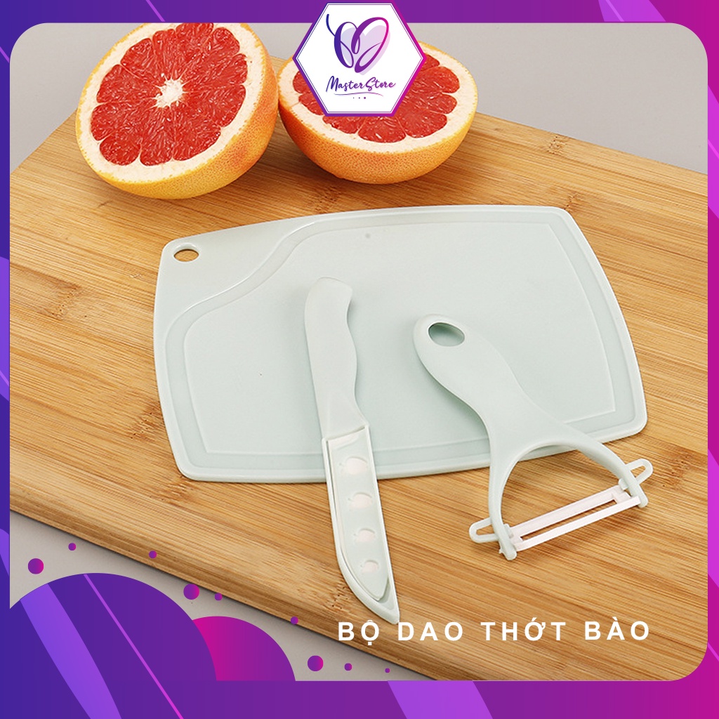 Bộ dao bào, thớt, dao gốm ceramic an toàn vệ sinh, tập nấu ăn cho bé Master Store