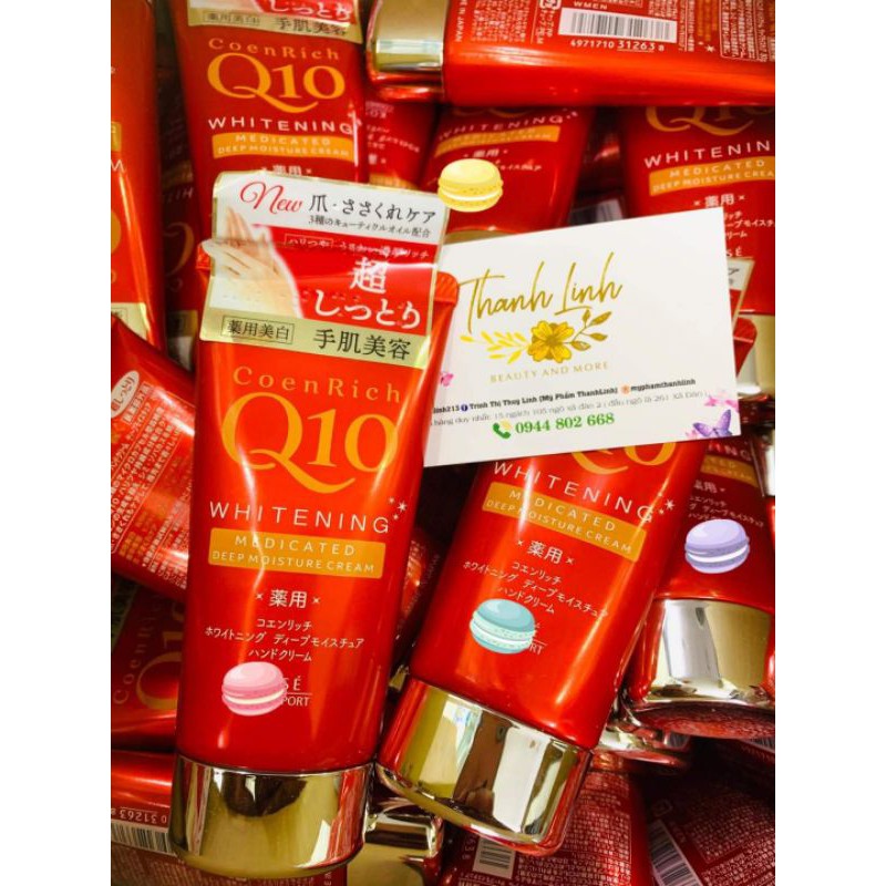 Kem dưỡng da tay Kose CoenRich Q10 Whitening Medicated Cream màu đỏ dưỡng ẩm,  trắng da,  xóa mờ vết chai tay