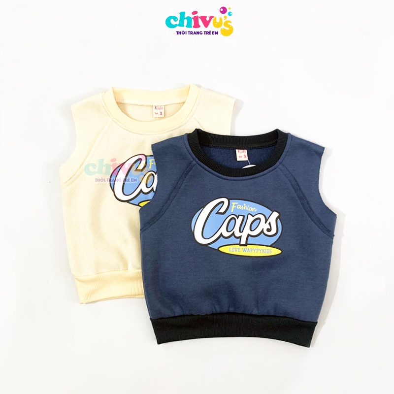 Áo gile cho bé trai bé gái CHIVU'sKID áo khoác gile cho bé 1 2 3 4 5 tuổi chất nỉ nhung chui đầu dễ thương