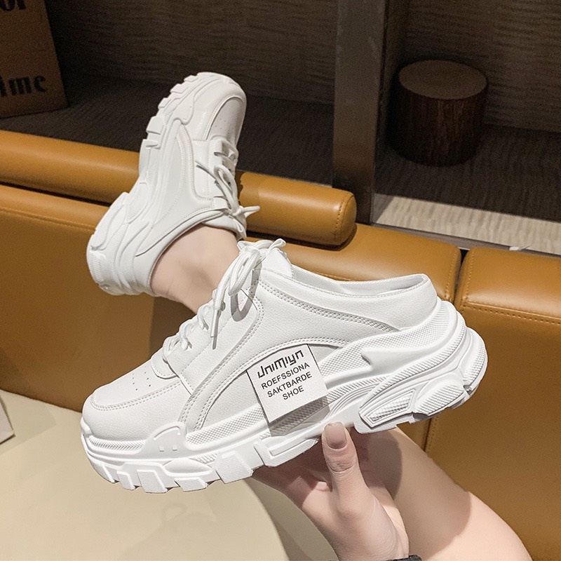 Giày MWC 0692 - Giày Sục Thể Thao Nữ, Sneaker Da Trơn Đế Cao Trẻ Trung Năng Động