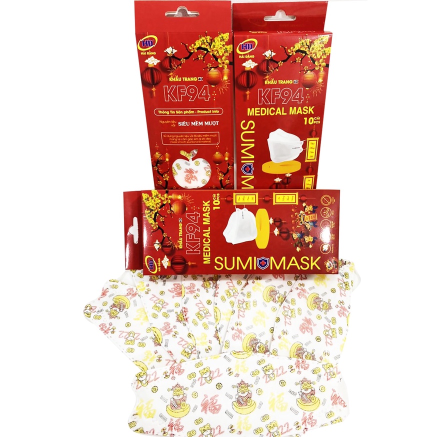 [ĐÃ KIỂM ĐỊNH CHẤT LƯỢNG ] Khẩu Trang 4D KFP4 SUMI MASK 4 Lớp Chất Lượng Cao Hộp 10 cái