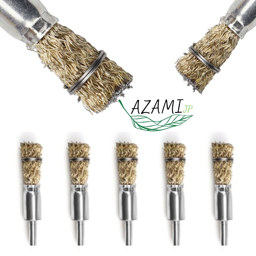 Chổi Cước Đánh Rỉ Sét Có Cán 6mm, Bánh Cước Đánh Bóng, Chổi Cước Chà Sắt, Chổi Sợi Đồng, Bút nhỏ 6 x 15