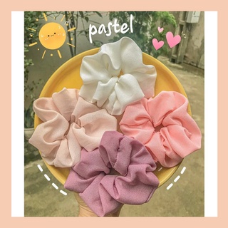 Dây Cột Tóc Vải Scrunchies Màu Pastel Xinh Xắn