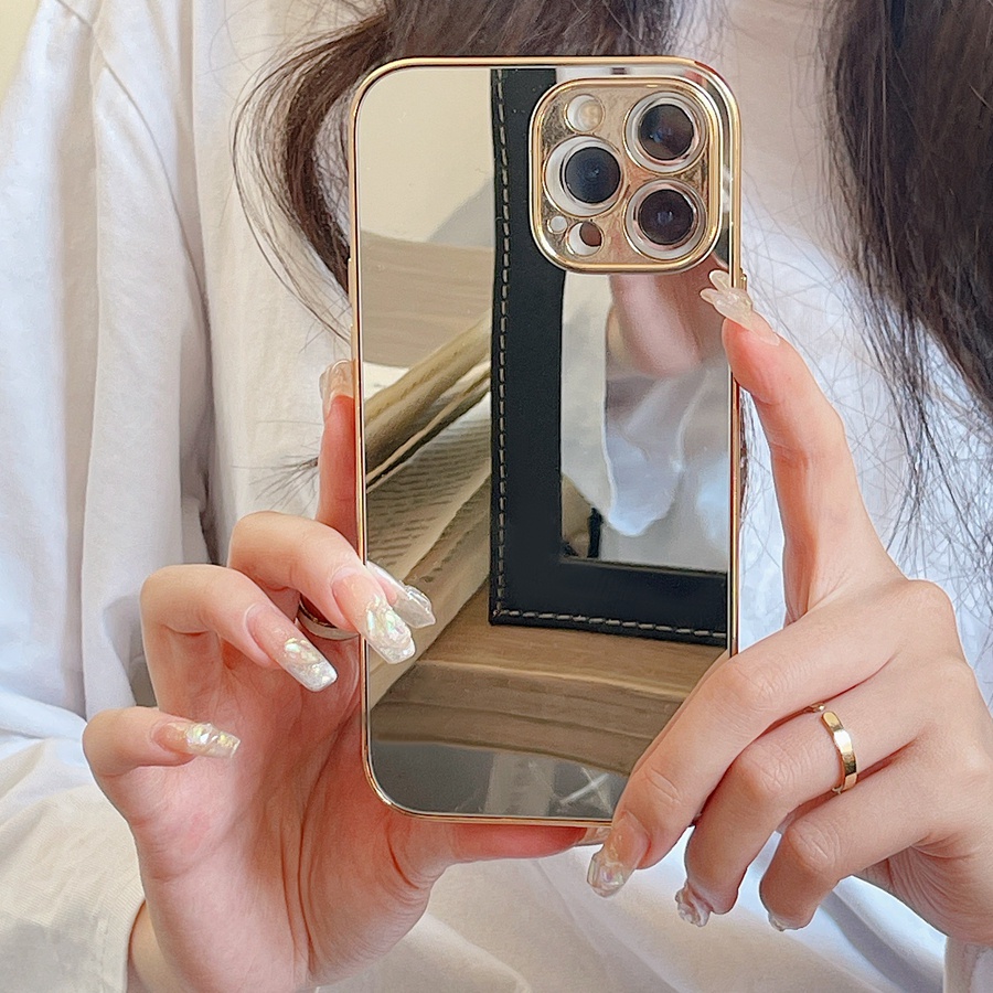 Ốp Điện Thoại TPU Chống Sốc Có Gương Trang Điểm Sang Trọng Cho iphone XS Max XR 13 12 11 Pro Max 7 Plus 8 Plus