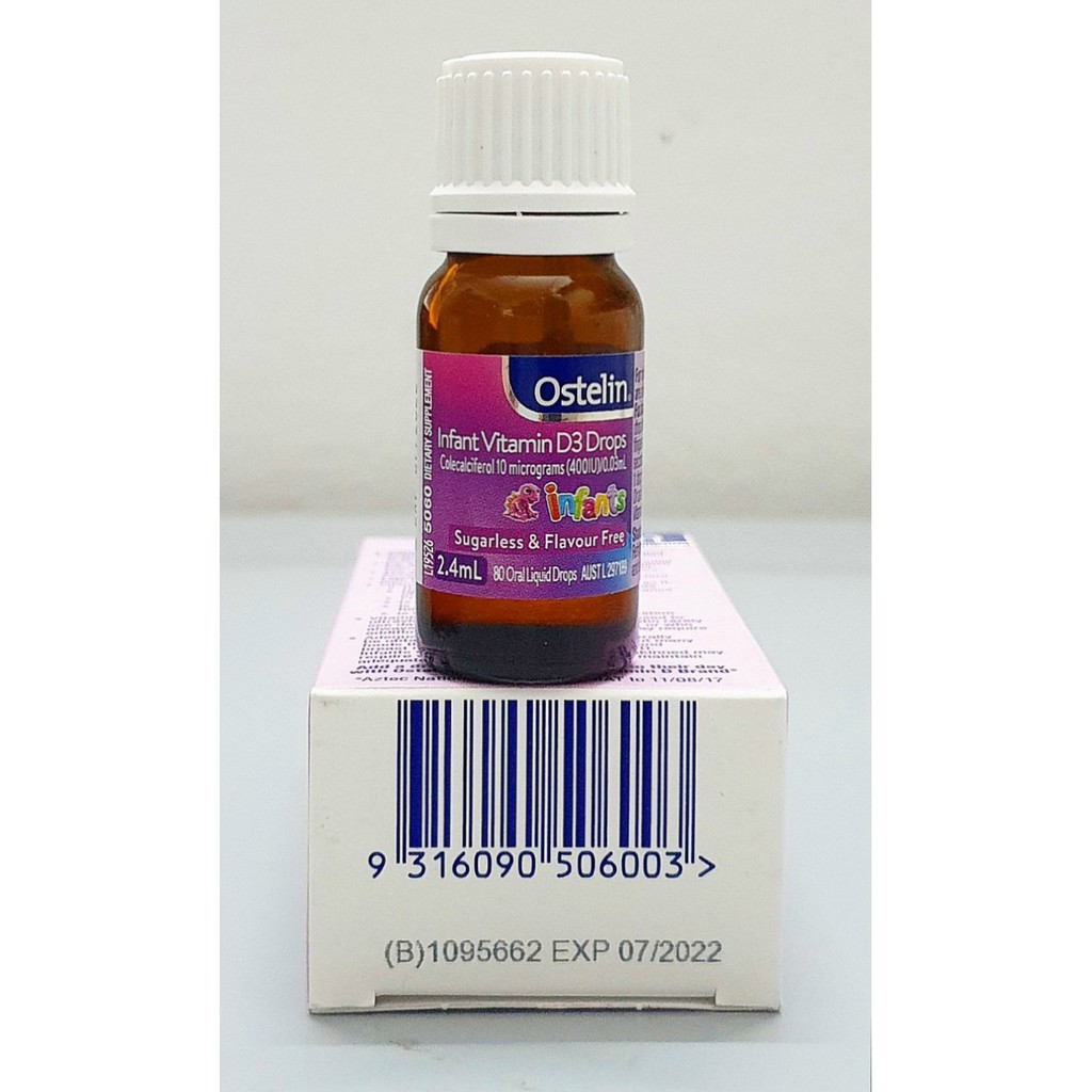 Siro Vitamin D3 dạng giọt Ostelin Infant chai 2.4ml từ Úc