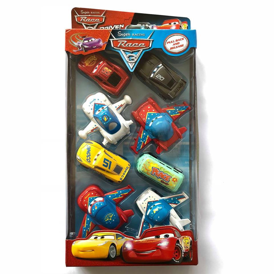 Bộ 8 Ô tÔ Hoạt Hình Cánh Máy Bay Disney Pixar Car Cho Bé