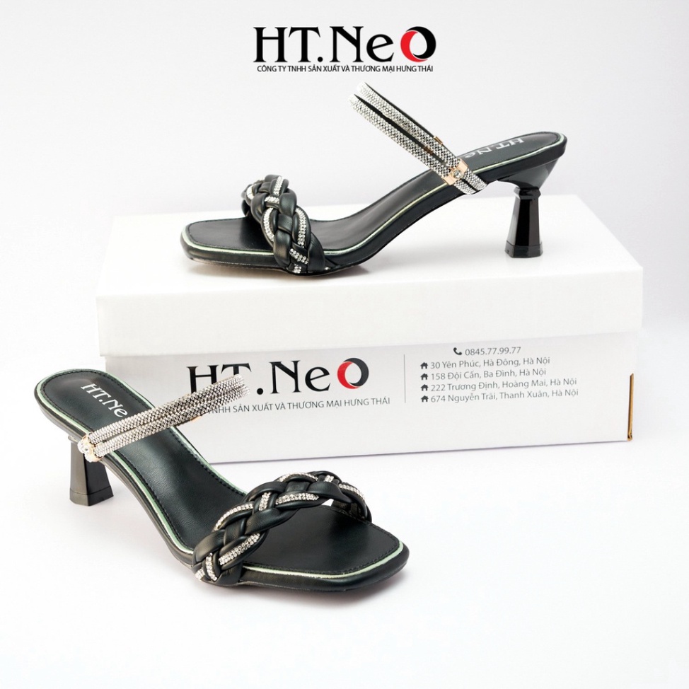 Giày sandal nữ HT.NEO da mềm mại, đế vuông, thiết kế trẻ trung, thanh lịch phương hướng classic SDN116