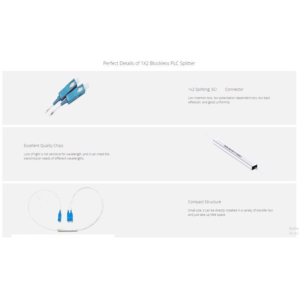 Bộ Chia Quang PLC 1x2 Mini SC UPC