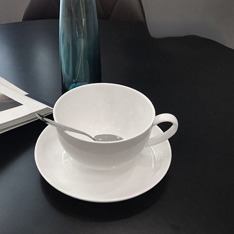 Cốc Uống Cà Phê Latte Bằng Gốm Sứ Màu Đen Phong Cách Mỹ
