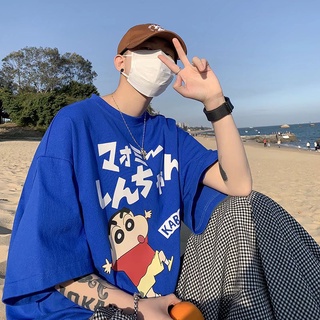 ✦ AFFLIGA ✦Áo Thun Tay Ngắn Cổ Tròn Dáng Rộng Thời Trang Phong Cách Hàn Quốc Cho Nam