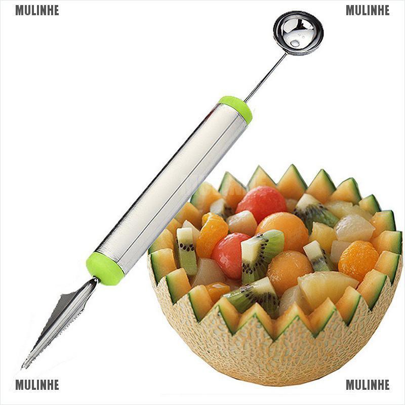 Muỗng Múc Kem Và Trái Cây Hai Đầu Bằng Thép Không Gỉ Mới