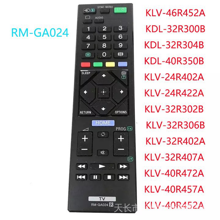MỚI CHO SONY TV Điều khiển từ xa RM-GA024 fernbedienung cho Sony Bravia TV KLV-46R452A KDL-32R300B K