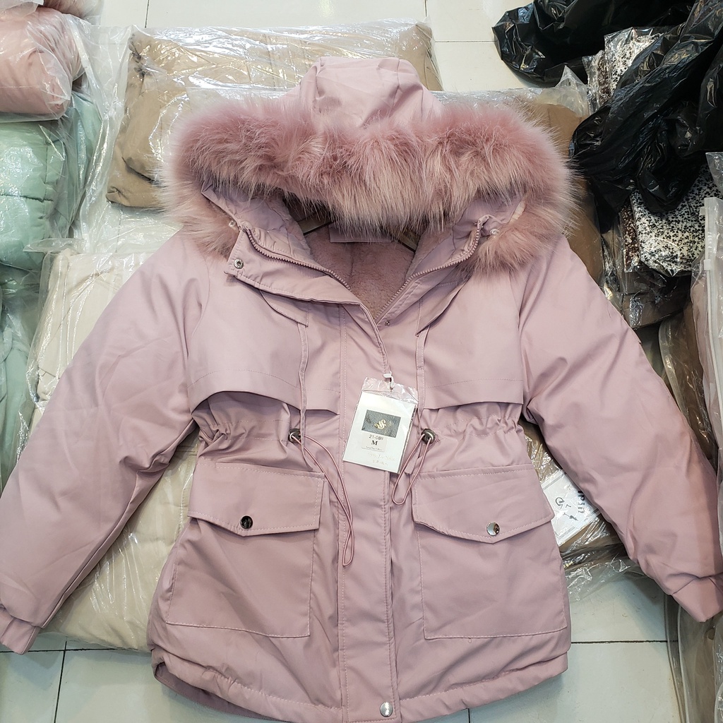 Áo Khoác Nữ Lót Lông Phong Cách Hàn Quốc, Áo Parka Nữ AnyShang Trẻ Trung Và Thời Thượng ANS2108