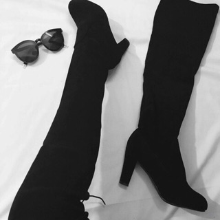 Bốt đùi cao gót, bốt đùi gót vuông 7cm