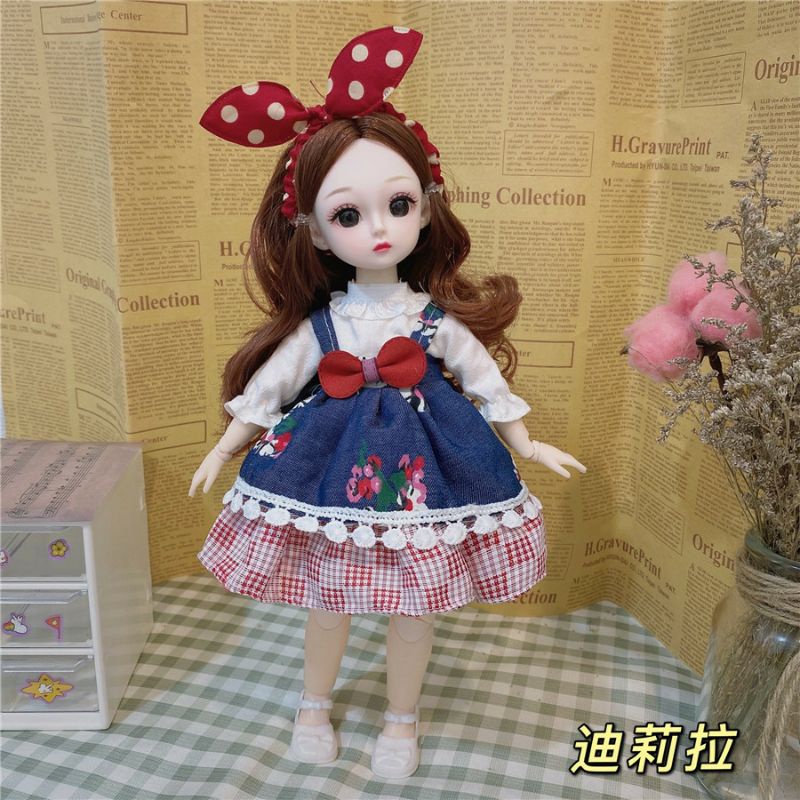 Búp Bê Barbie BJD 3D Cao 30cm Xinh Xắn Đáng Yêu- Khớp Linh Hoạt