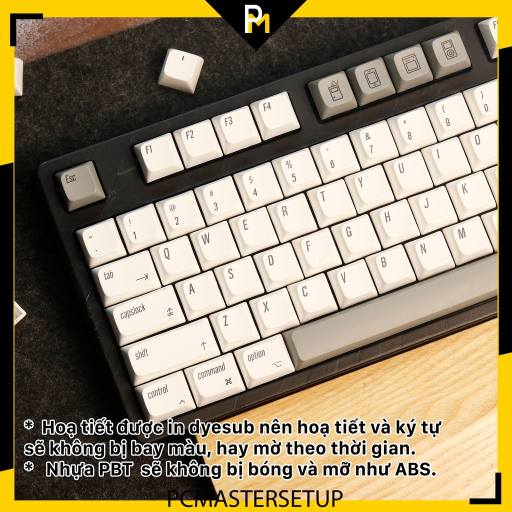 Keycap pbt Mac Retro nút cho bàn phím cơ fullbox của Pcmaster