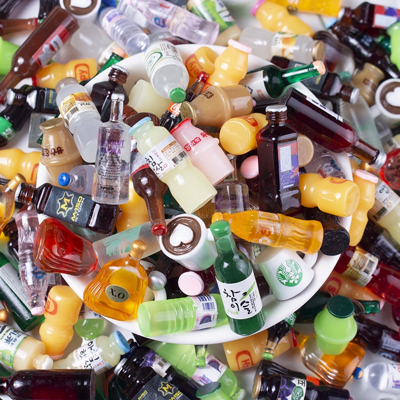 Bộ 10 Mặt Dây Chuyền Resin Hình Chai Rượu Sáng Tạo Thời Trang Diy