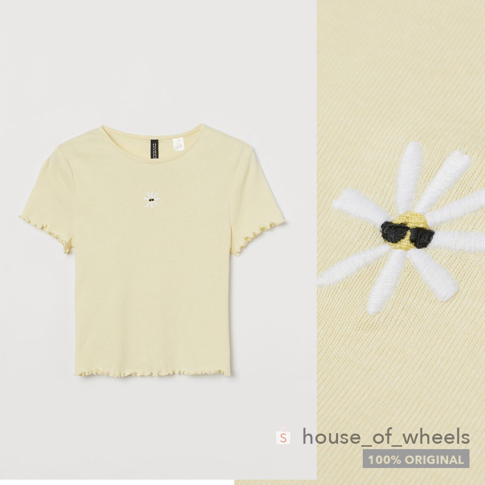 Áo Thun crop Top Tay Ngắn In Chữ x H&M To All the Boy I'Ve Loved Before Cho Nữ