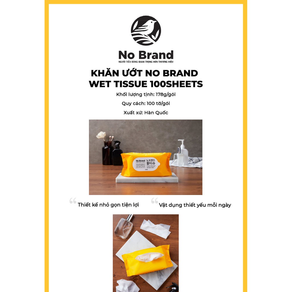 Khăn Ướt No Brand Hàn Quốc Bịch 100 Miếng