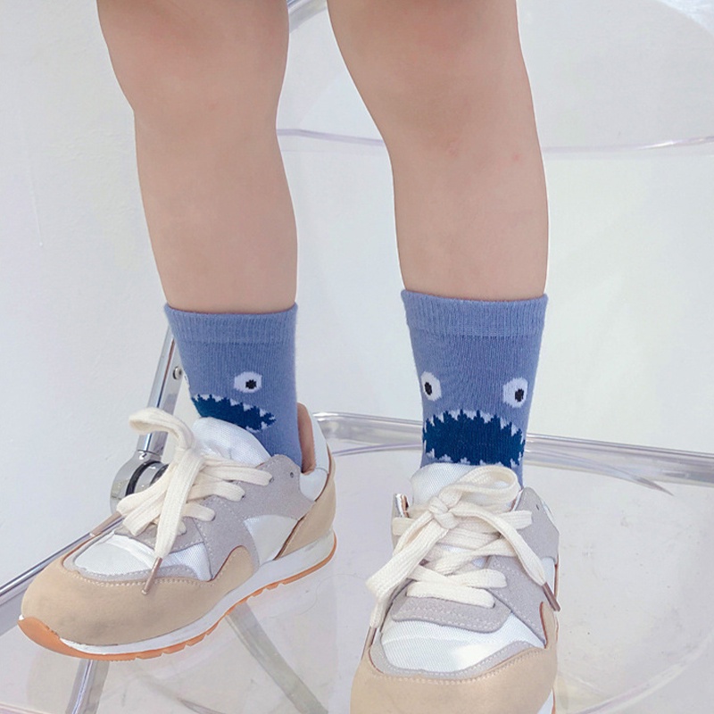 LJMOFA KIDS 5 bộ cho trẻ em 1-12 tuổi vớ phim hoạt hình cá mập sọc sư tử kỳ lân nam trung bình cô gái bông thấm mồ hôi mềm thoải mái đàn hồi trẻ em vớ bán buôn