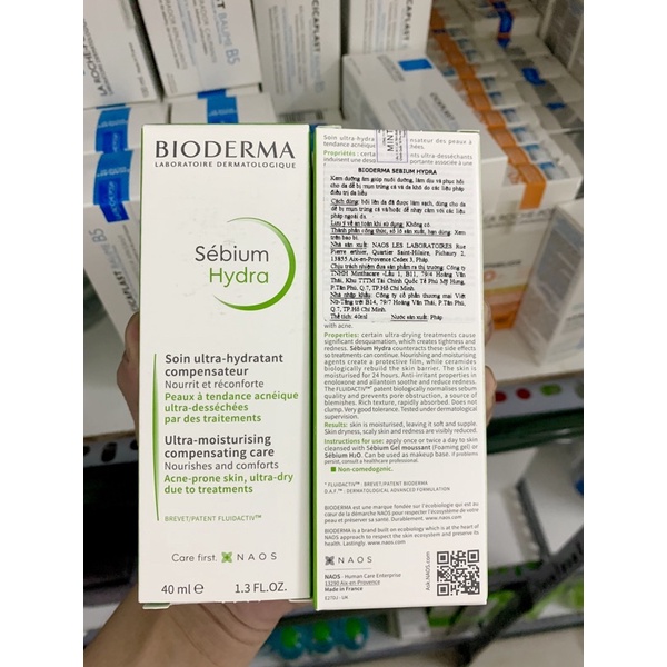Kem Dưỡng Ẩm Cho Da Dầu Mụn Bioderma Sebium Hydra 30ml