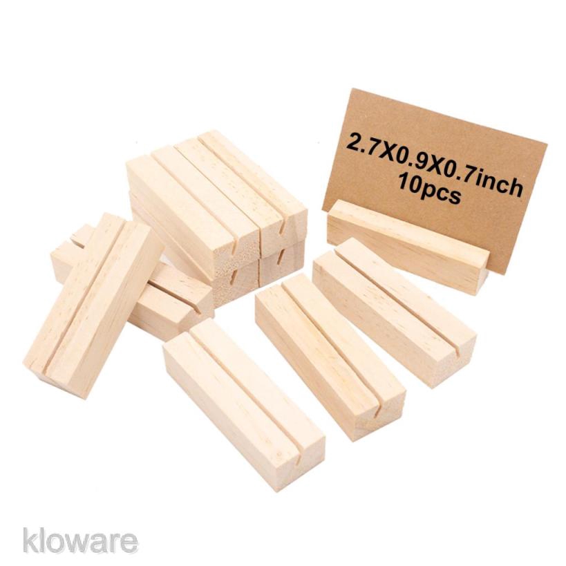 Bộ 10 Đế Gỗ Kẹp Ảnh / Thẻ Ghi Nhớ Để Bàn Tiện Dụng