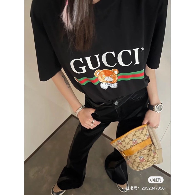 Áo thun nữ Gucci GC cao cấp hình gấu kai mẫu mới nhất 2021