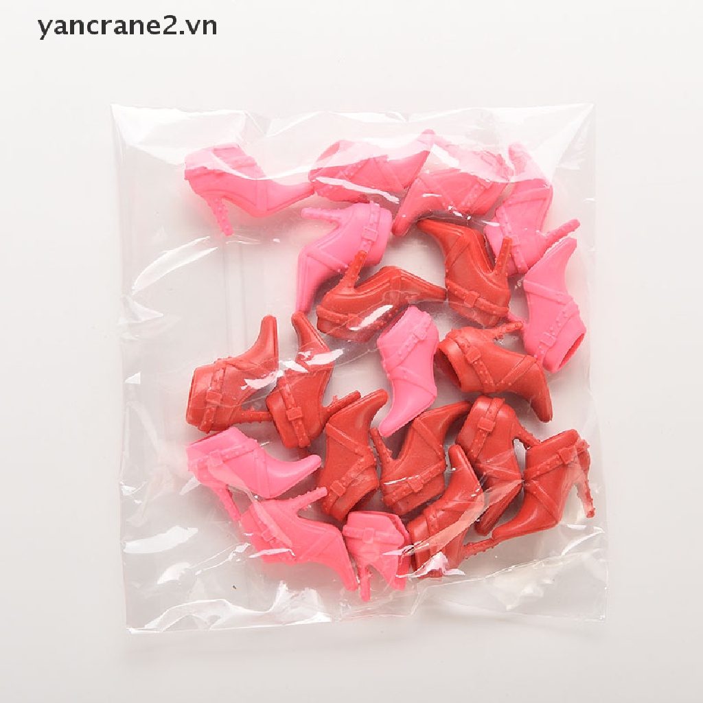 Bộ 10 Đôi Giày Cao Gót Màu Sắc Ngẫu Nhiên Dành Cho Búp Bê Barbie yancrane2.vn