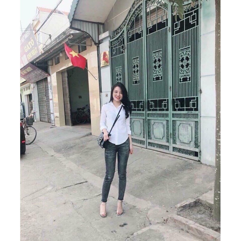 Áo Sơ Mi Trắng Cổ Sơ Mi Tay Dài Thích Hợp Đi Làm Công Sở Đi Học | Smide Clothing