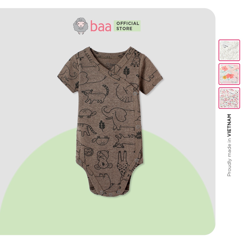 Bodysuit ngắn tay cho bé, bodychip cotton bé trai bé gái từ 0 - 12 tháng Baa Baby- CB01N-06