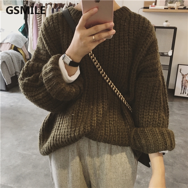 Áo len dệt tay dài dáng rộng dễ thương phong cách Hàn Quốc | BigBuy360 - bigbuy360.vn