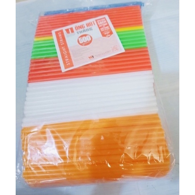 Ống hút nhựa thẳng phi 6 dài 21cm (bịch 500gr)