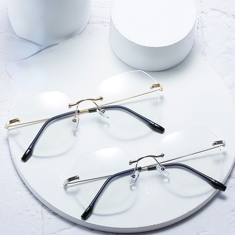 Mắt Kính Cận Thị Gọng Màu Xanh Dương Nhạt Cho Nam Nữ