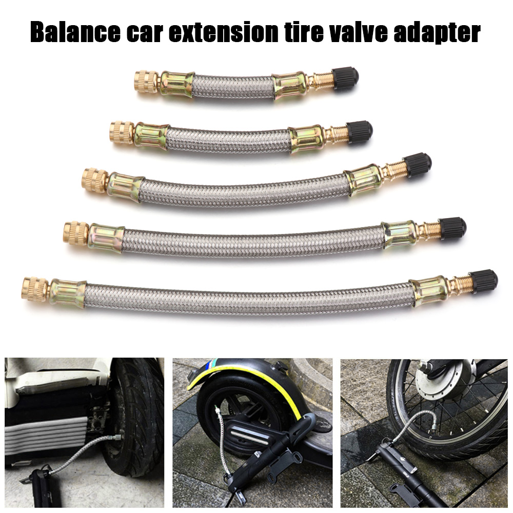 Ống bơm hơi bánh xe bằng thép không gỉ + silicone nhỏ gọn tiện lợi thích hợp cho xe scooter điện