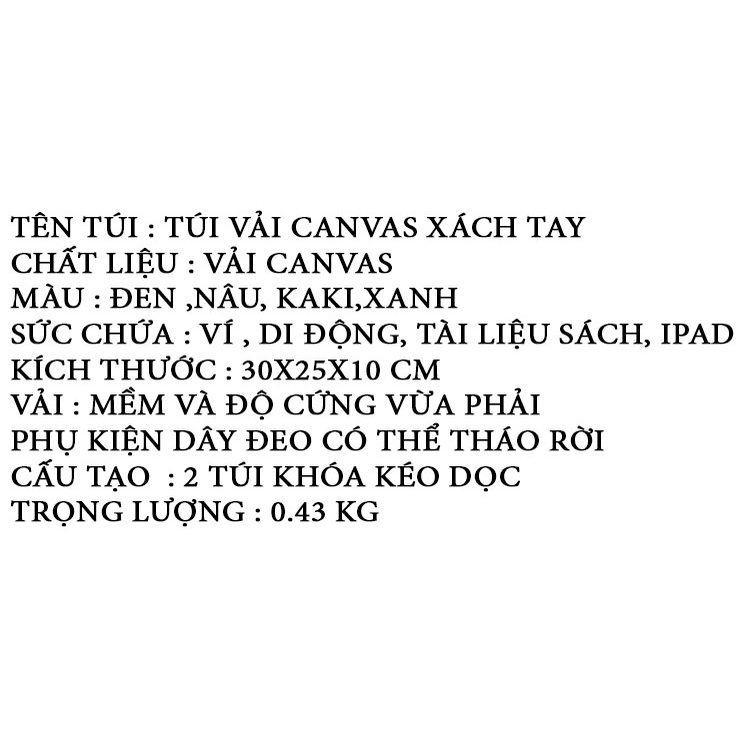 Túi đeo vai chất liệu vải bố bền đẹp Túi đeo chéo nam thiết kế đa ngăn đa năng tiền lợi Tuxa store