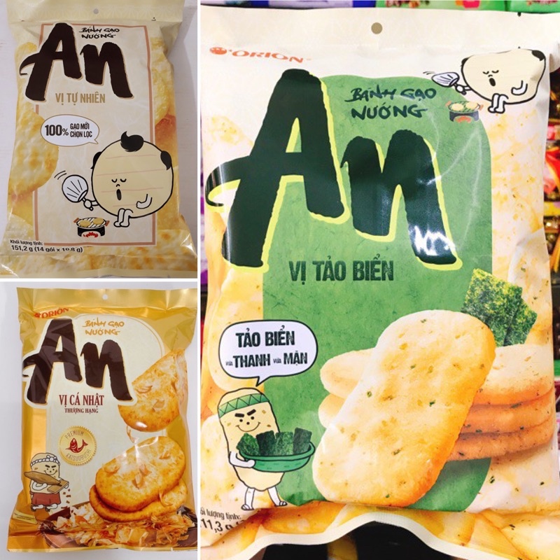 BÁNH GẠO AN ORION CÁC LOẠI ORION (tự nhiên/tảo/cá)