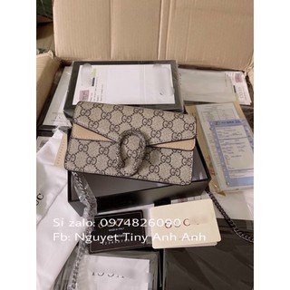 túi đầu rồng hoa nâu đậm và nâu nhạt  xích đặc đẹp, full hộp