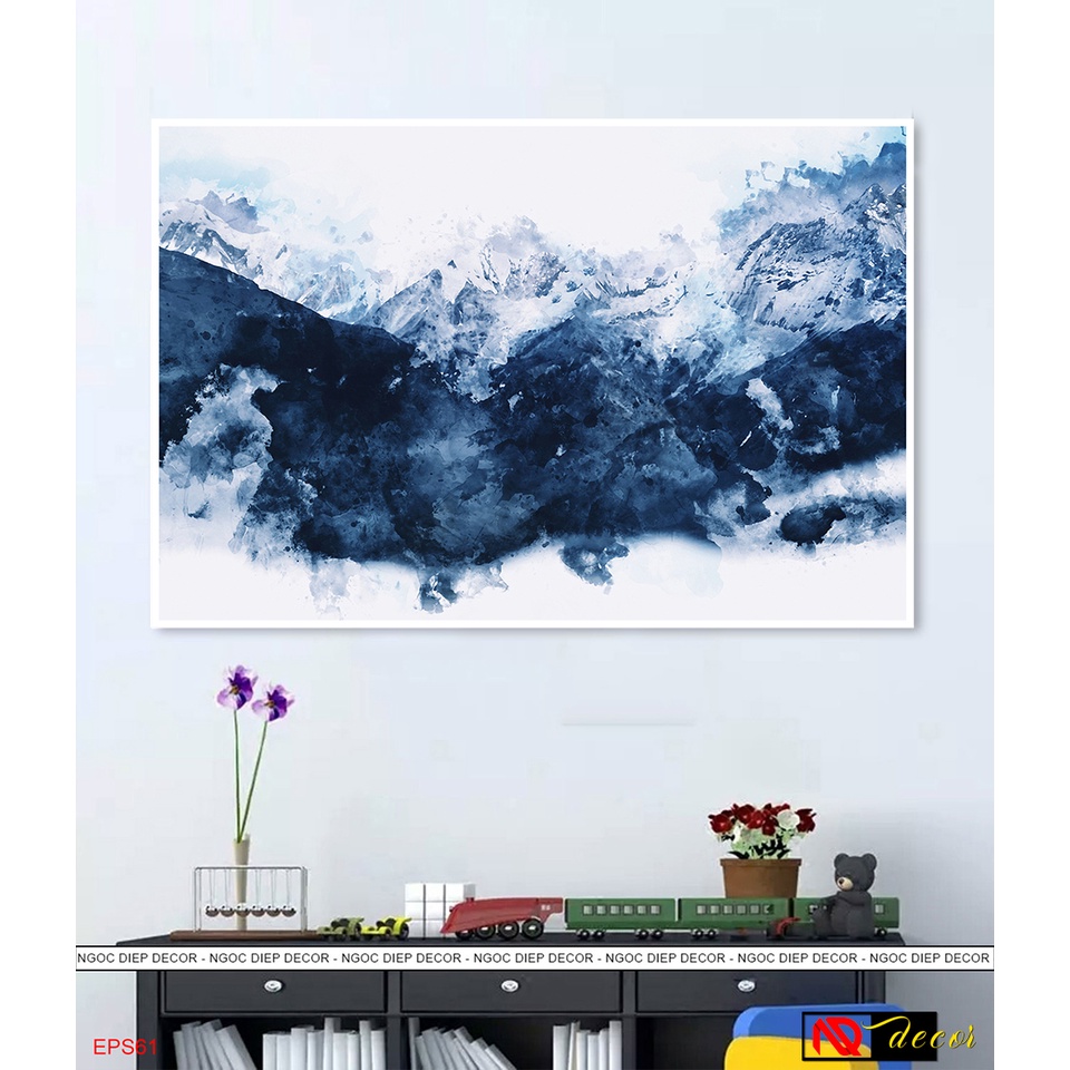 Tranh In Trìu Tượng phong cách Sơn Dầu treo tường nghệ thuật trang trí phòng khách Vintage hiện đại cao cấp A71