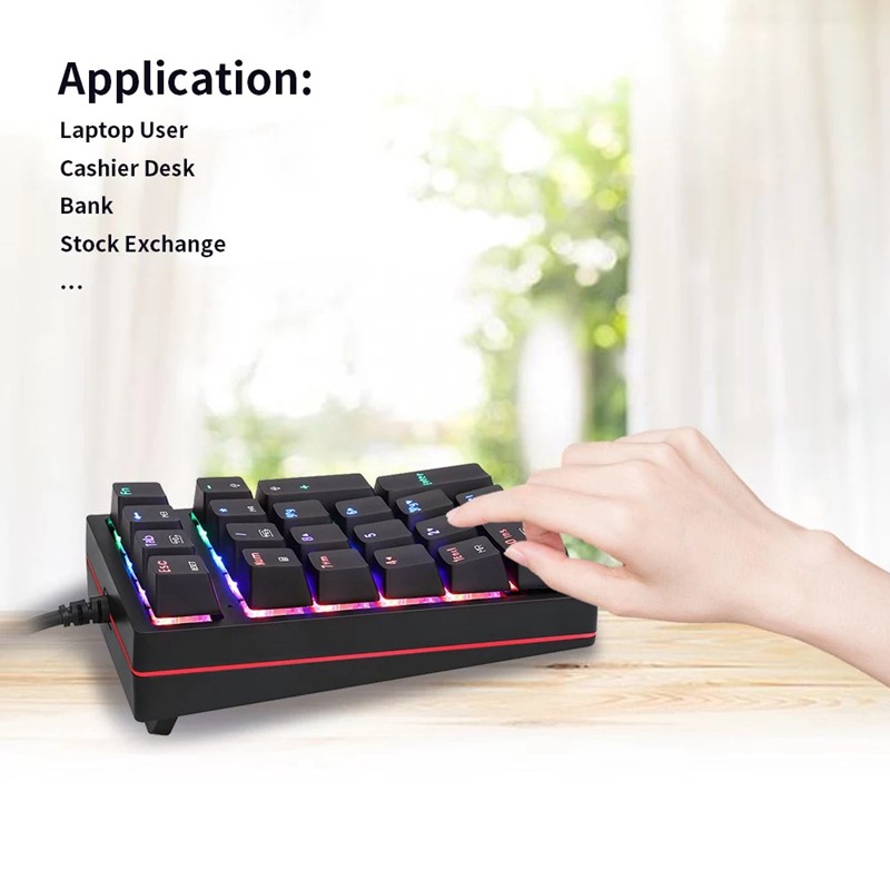 MOTOSPEED K24 Numeric Mechanical Keyboard 21 Keys USB Wired Keyboard with 13 RGB Light Effects OUTEMU Blue Switch | BigBuy360 - bigbuy360.vn