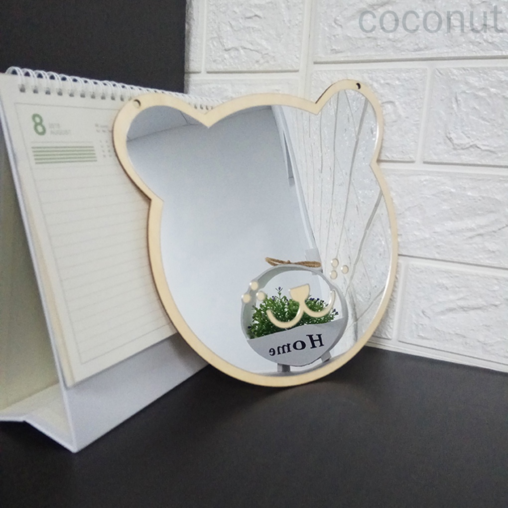 Gương treo tường trang trí hình gấu hoạt hình bằng gỗ acrylic