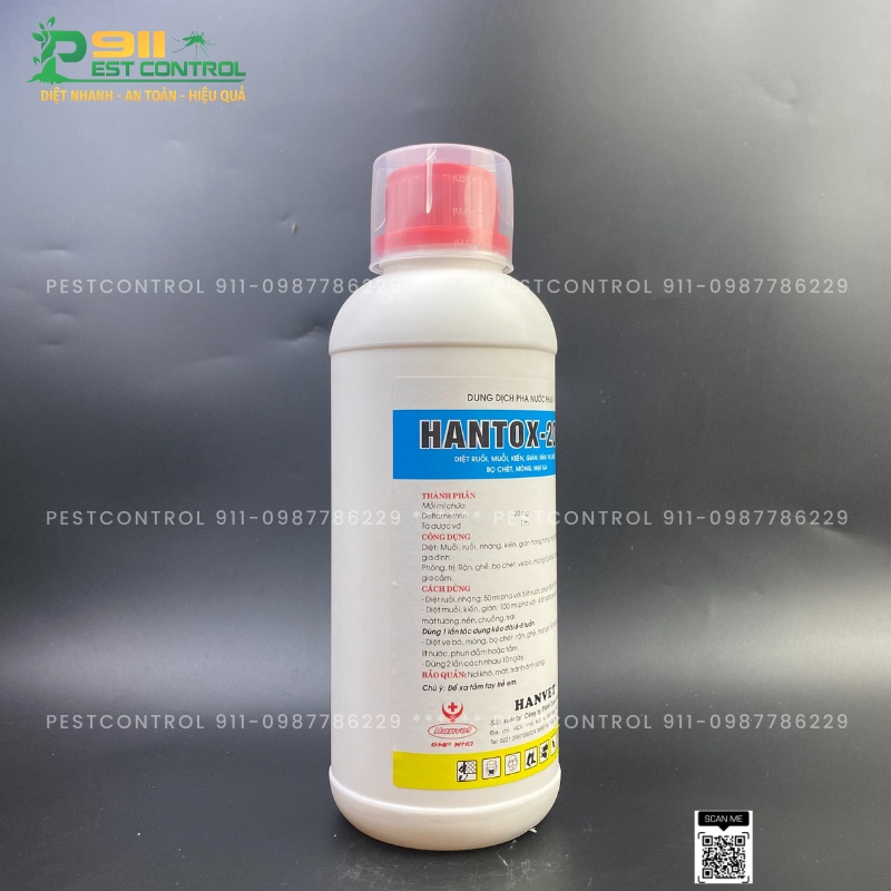 Thuốc diệt bọ, ve, mòng, ruồi, muỗi Hantox - 200 được bộ y tế khuyên dùng - chai 1000ml