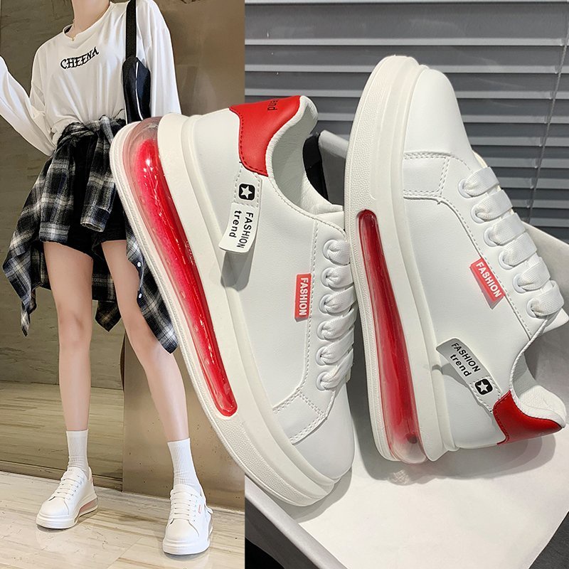 Giày thể thao đế dày thoáng khí màu trắng phong cách Nhật Bản thời trang dễ phối đồ cho nữ