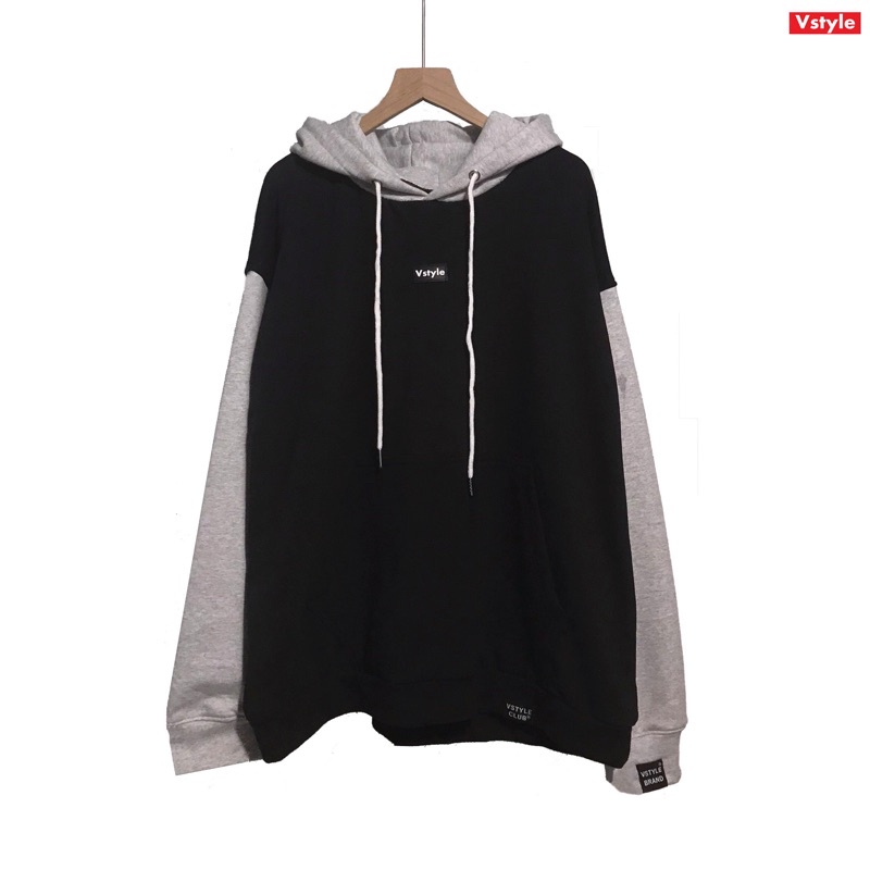 Hoodie Mix Sleeve Grey - BG